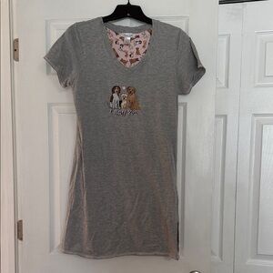 Women's Gray Dog Print Pajama Shirt